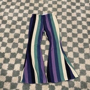 Flared multicolor striped pants